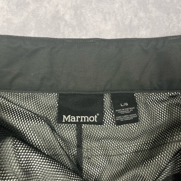 MARMOT Snow Pants Mens Large Size Black Ski Nylon Shell Cargo Pocket - Picture 4 of 5